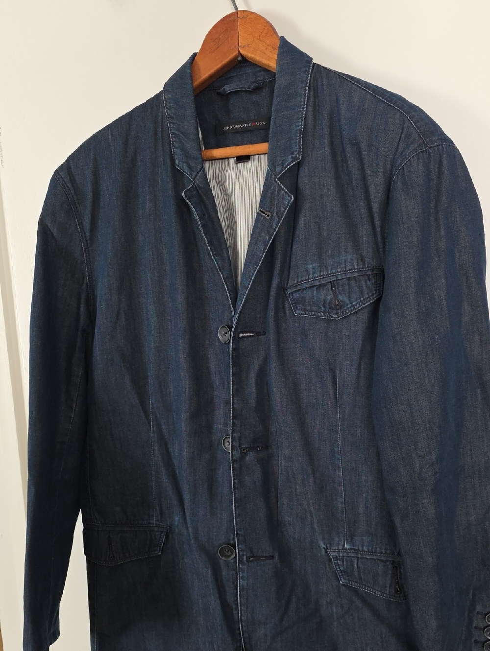 John Varvatos Dark Blue Denim Sport Coat